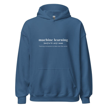 Image of the Funny Definition of Machine Learning Hoodie (unisex) Indigo Blue / M.