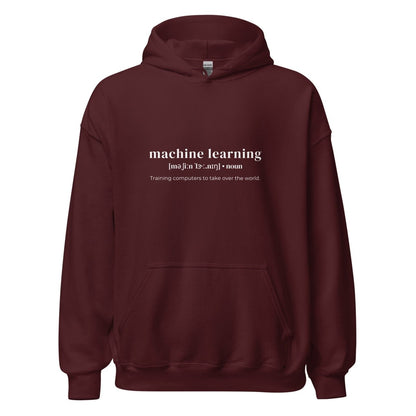 Image of the Funny Definition of Machine Learning Hoodie (unisex) Maroon / M.