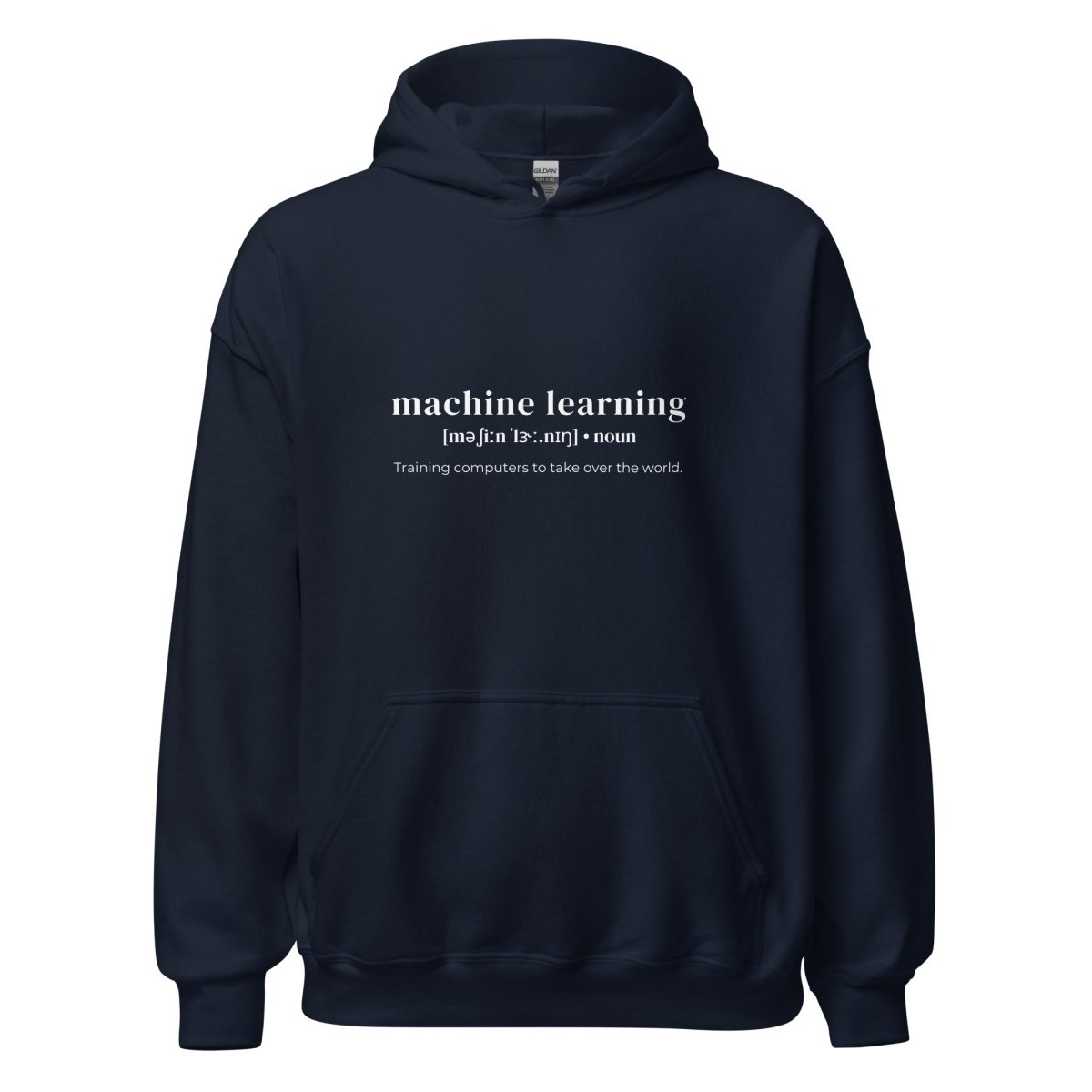 Image of the Funny Definition of Machine Learning Hoodie (unisex) Navy / M.