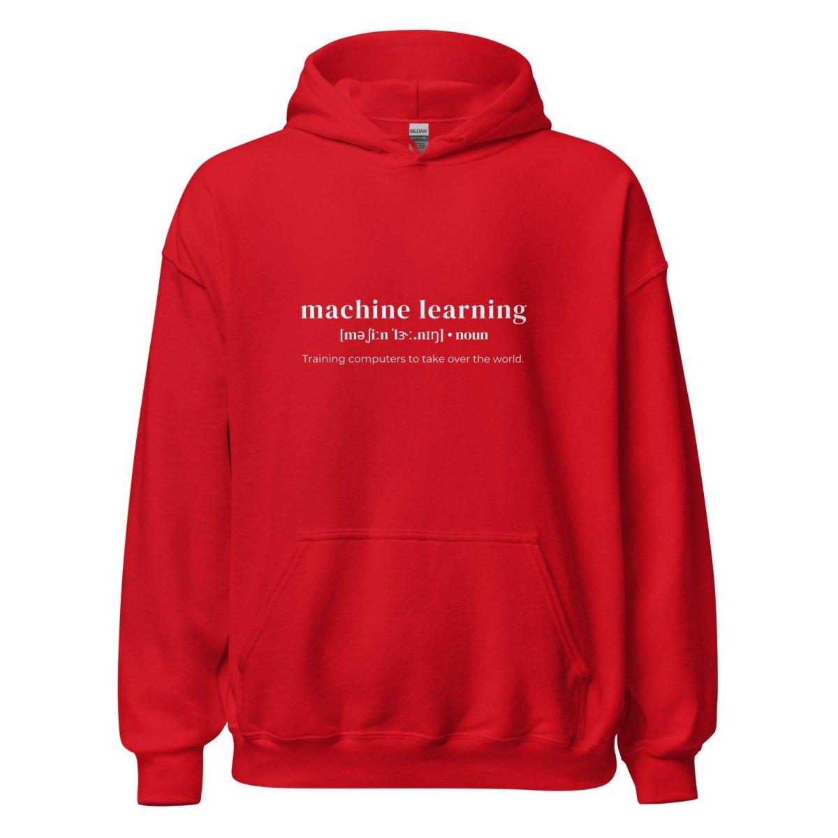 Image of the Funny Definition of Machine Learning Hoodie (unisex) Red / M.