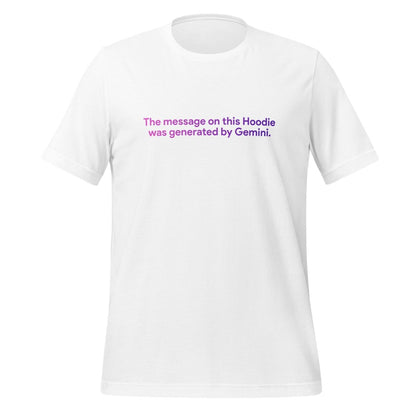 Product mockup photo of the Funny Gemini Hoodie Hallucination T Shirt (unisex) White / M.