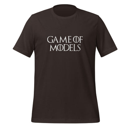 Product mockup photo of the Game of Models T Shirt (unisex) Brown / M.
