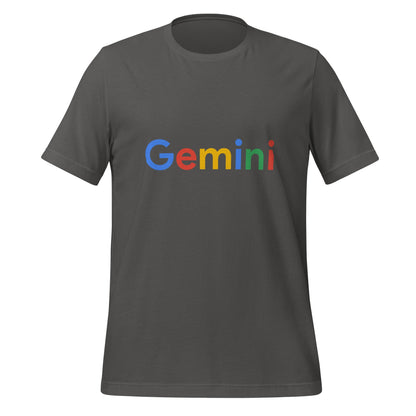 Product mockup photo of the Gemini Search Logo T Shirt (unisex) Asphalt / M.
