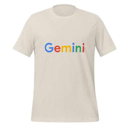 Product mockup photo of the Gemini Search Logo T Shirt (unisex) Heather Dust / M.