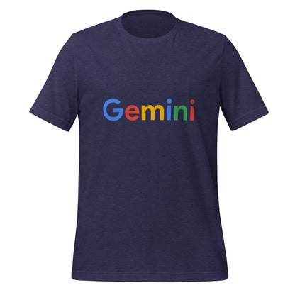 Product mockup photo of the Gemini Search Logo T Shirt (unisex) Heather Midnight Navy / M.