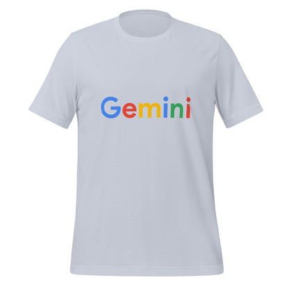 Product mockup photo of the Gemini Search Logo T Shirt (unisex) Light Blue / M.