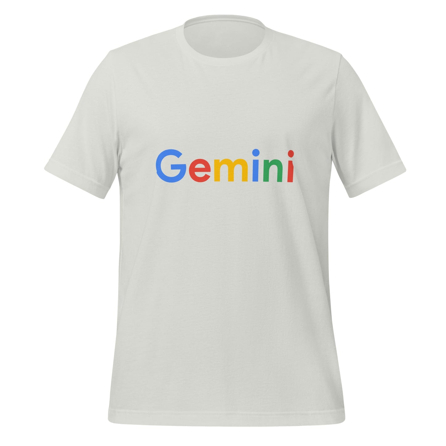 Product mockup photo of the Gemini Search Logo T Shirt (unisex) Silver / M.