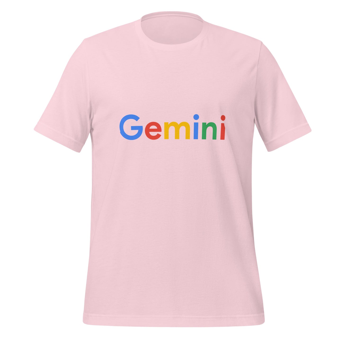 Product mockup photo of the Gemini Search Logo T Shirt (unisex) Soft Pink / M.
