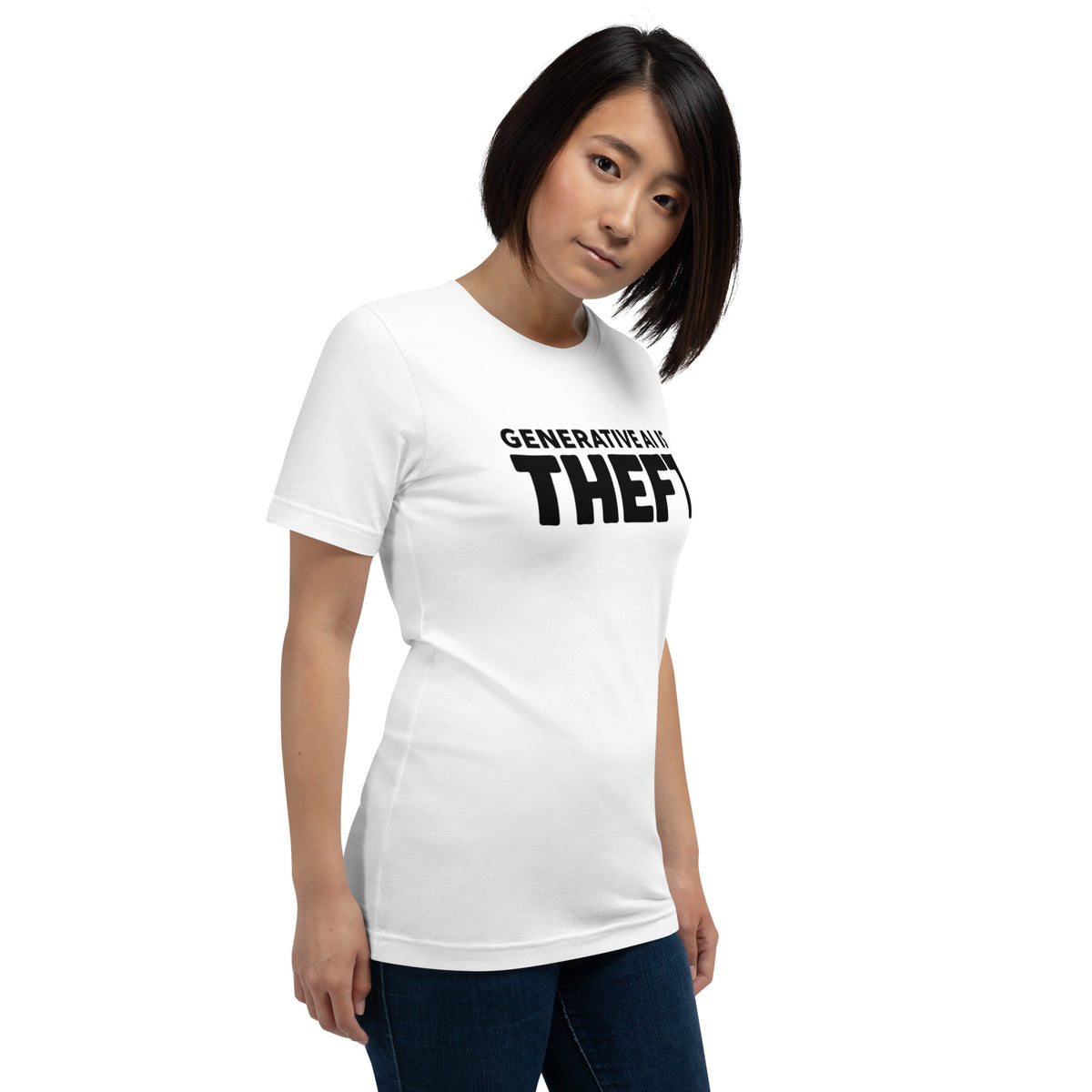 Image of the Generative AI is Theft T-Shirt (unisex).