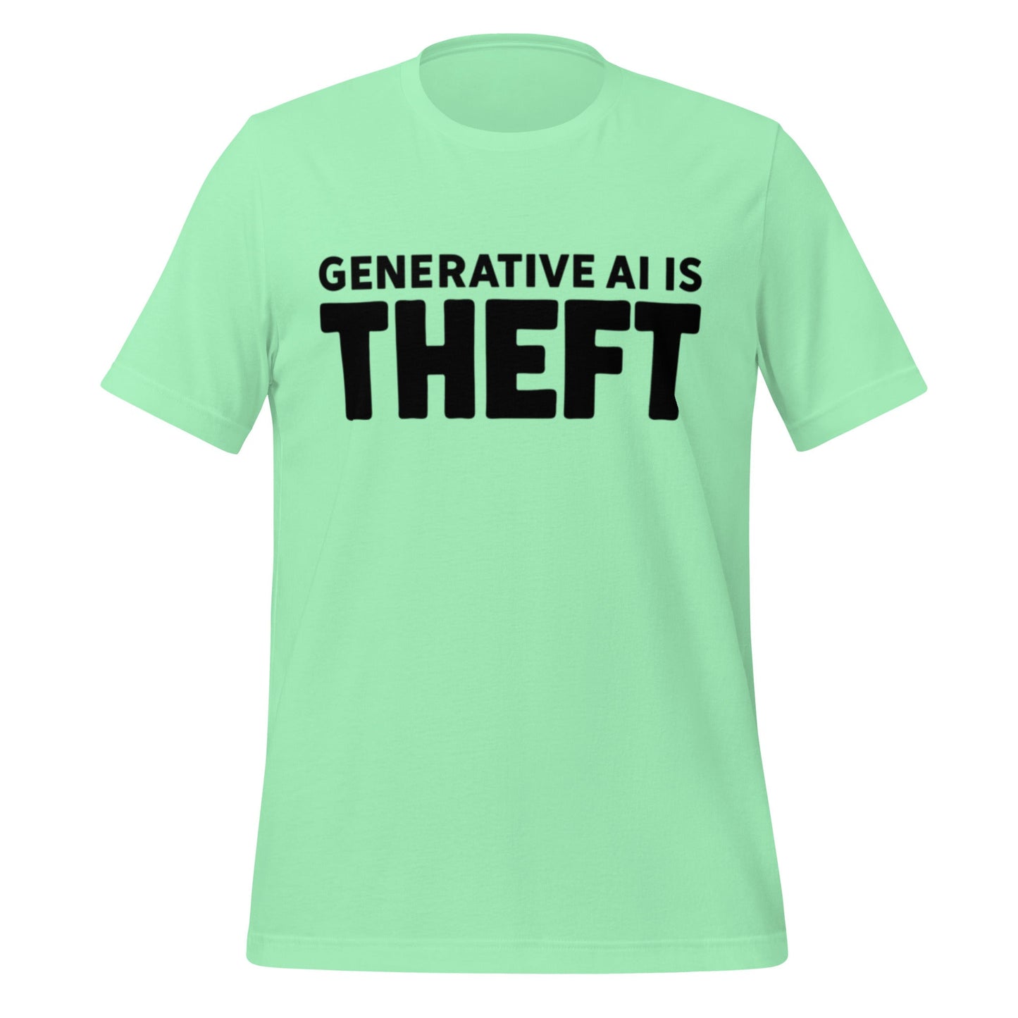 Image of the Generative AI is Theft T-Shirt (unisex) Mint / M.