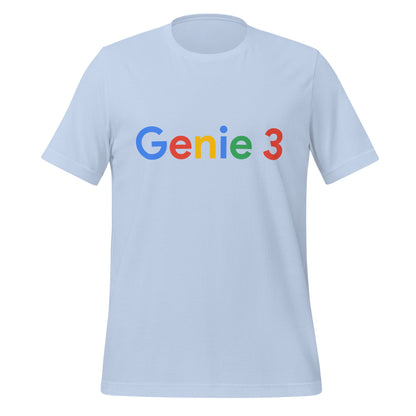 Product mockup photo of the Genie 3 Search Logo T Shirt (unisex) Baby Blue / M.