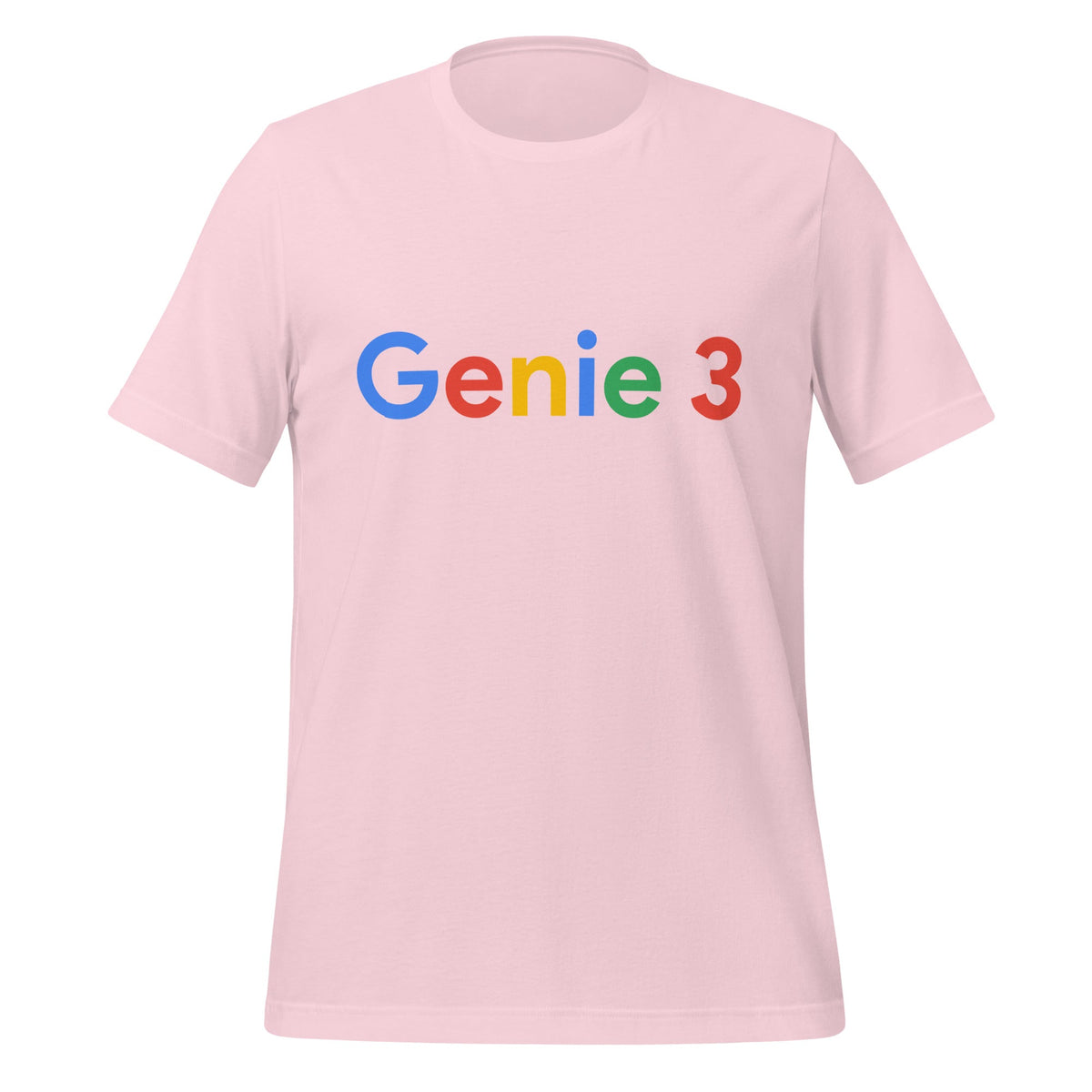 Product mockup photo of the Genie 3 Search Logo T Shirt (unisex) Soft Pink / M.