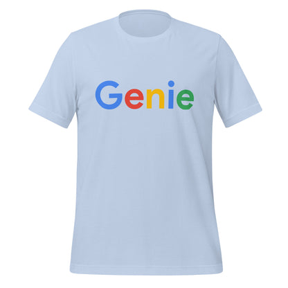 Product mockup photo of the Genie Search Logo T Shirt (unisex) Baby Blue / M.