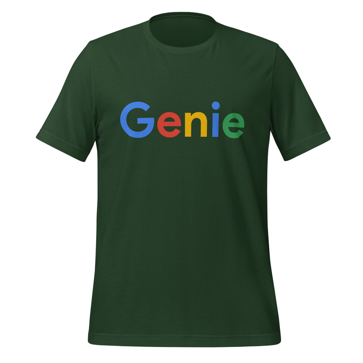 Product mockup photo of the Genie Search Logo T Shirt (unisex) Forest / M.