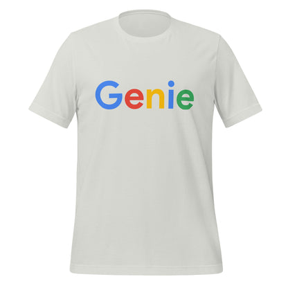 Product mockup photo of the Genie Search Logo T Shirt (unisex) Silver / M.