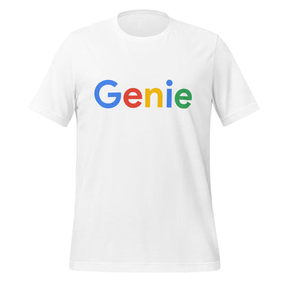 Product mockup photo of the Genie Search Logo T Shirt (unisex) White / M.