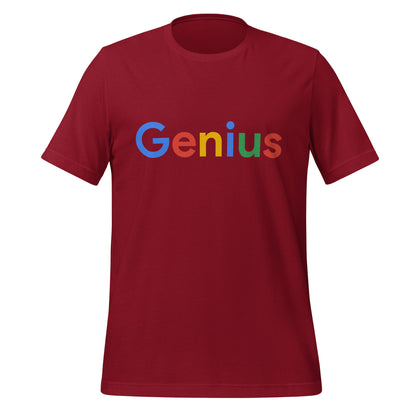 Product mockup photo of the Genius Search Logo T Shirt (unisex) Cardinal / M.