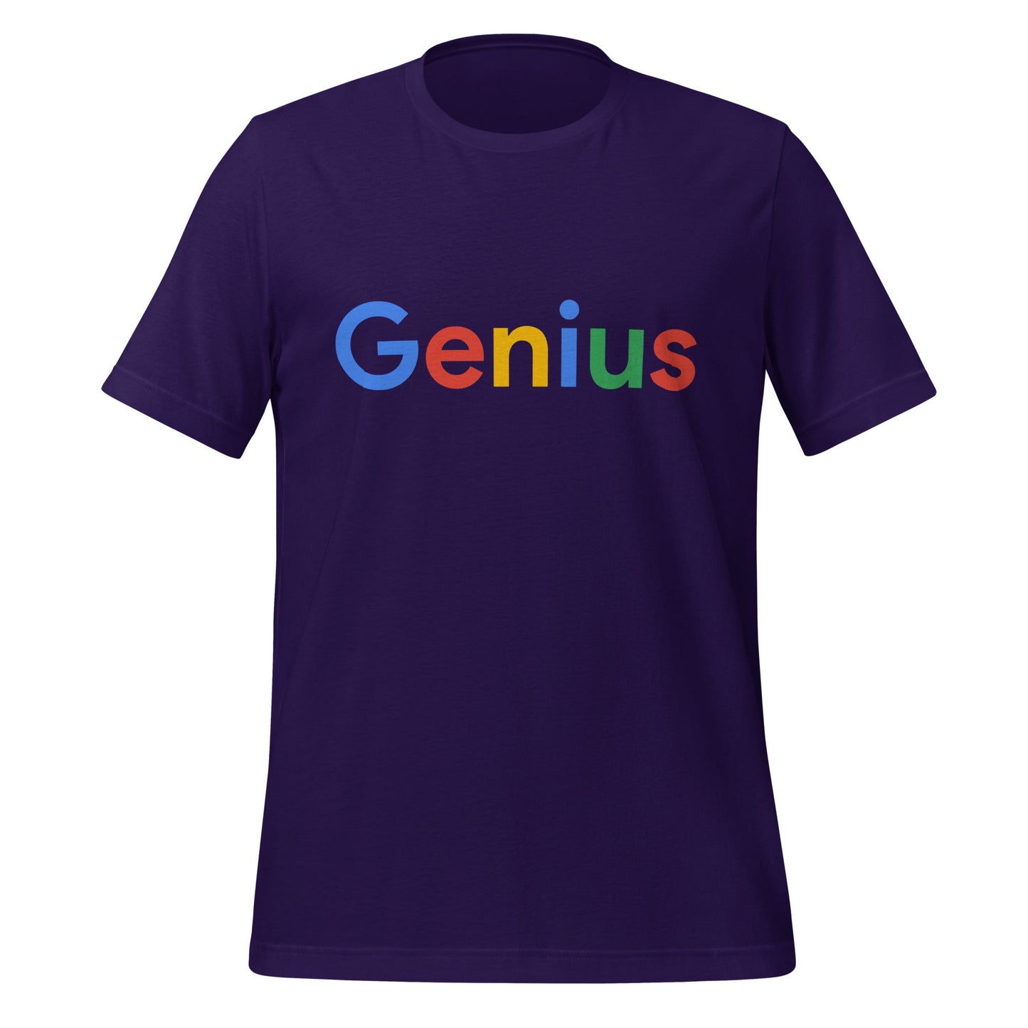 Product mockup photo of the Genius Search Logo T Shirt (unisex) Team Purple / M.