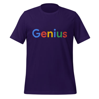 Product mockup photo of the Genius Search Logo T Shirt (unisex) Team Purple / M.