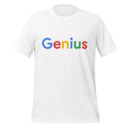 Product mockup photo of the Genius Search Logo T Shirt (unisex) White / M.