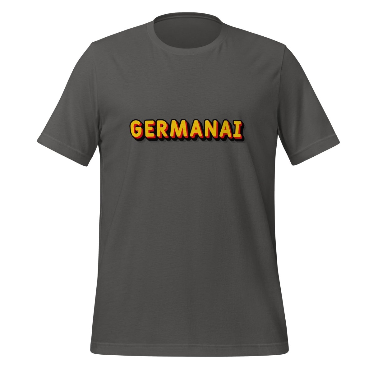 Product mockup photo of the GermanAI T Shirt (unisex) Asphalt / M.