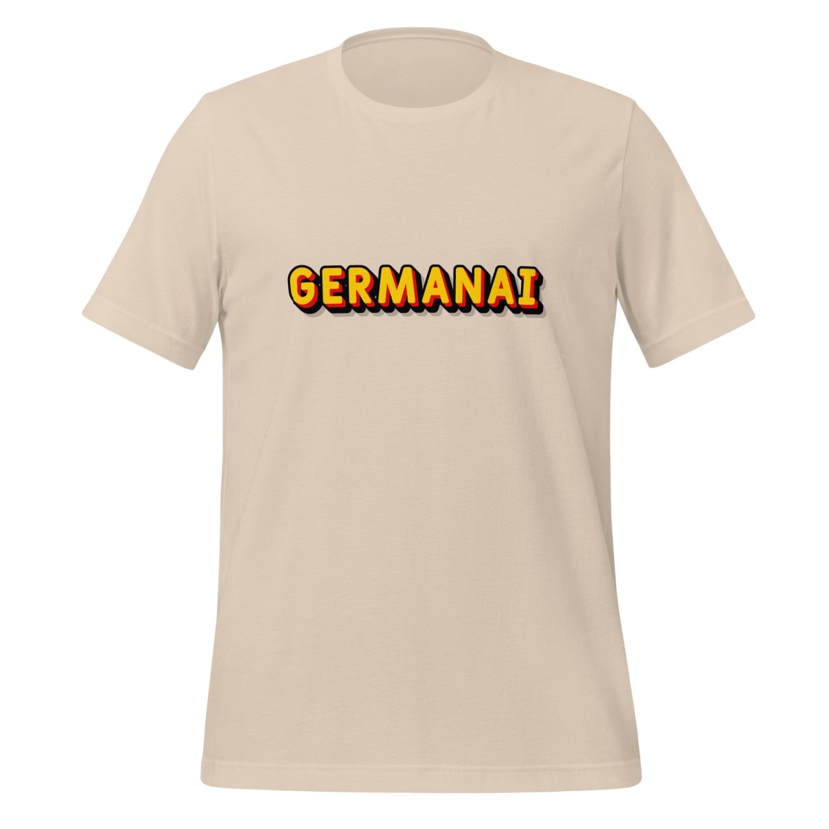 Product mockup photo of the GermanAI T Shirt (unisex) Soft Cream / M.