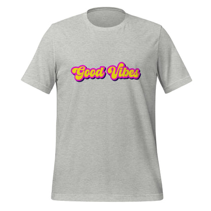 Product mockup photo of the Good Vibes T Shirt (unisex) Athletic Heather / M.