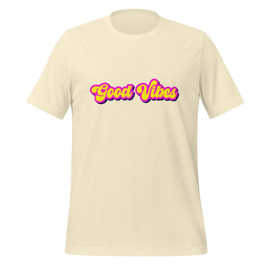 Product mockup photo of the Good Vibes T Shirt (unisex) Natural / M.