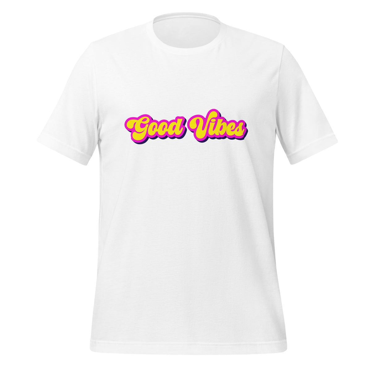 Product mockup photo of the Good Vibes T Shirt (unisex) White / M.