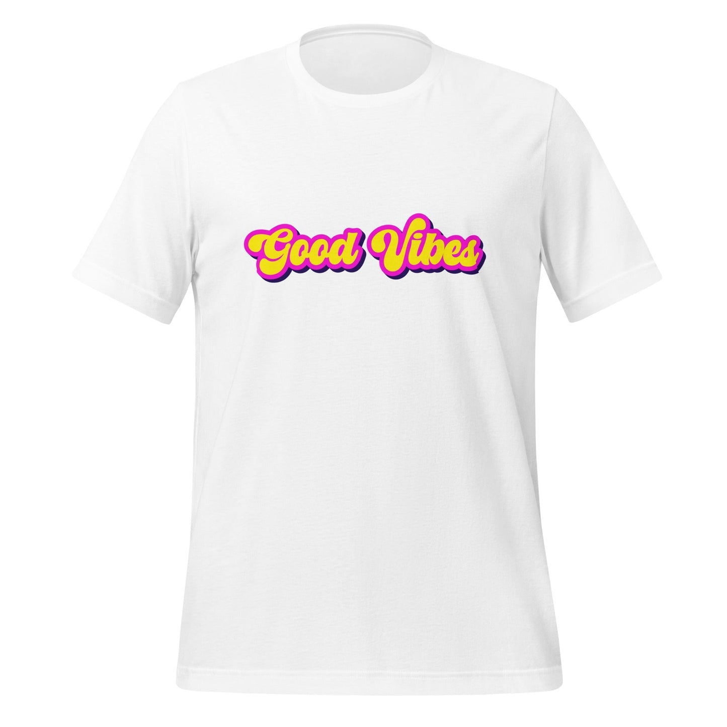 Product mockup photo of the Good Vibes T Shirt (unisex) White / M.
