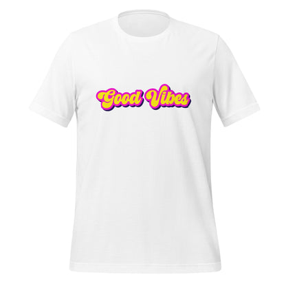 Product mockup photo of the Good Vibes T Shirt (unisex) White / M.