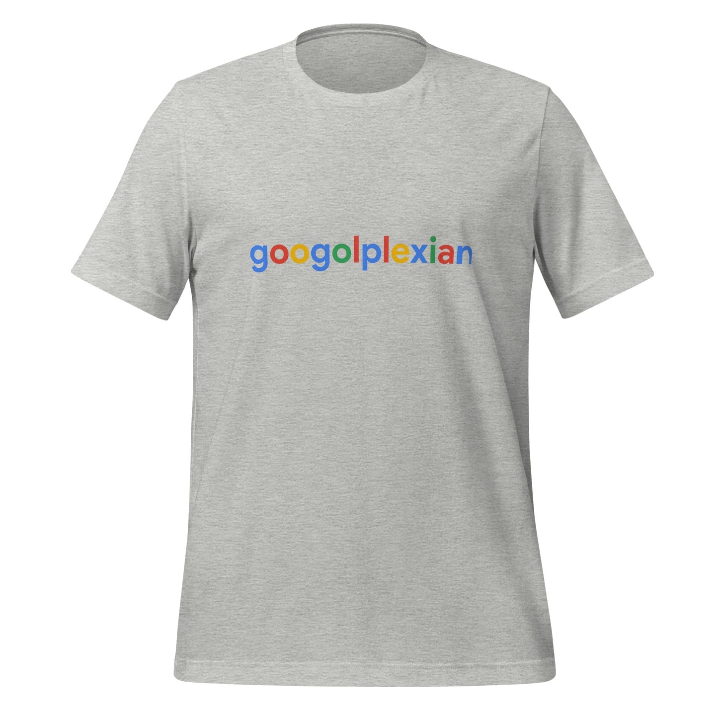 Product mockup photo of the googolplexian T Shirt (unisex) Athletic Heather / M.
