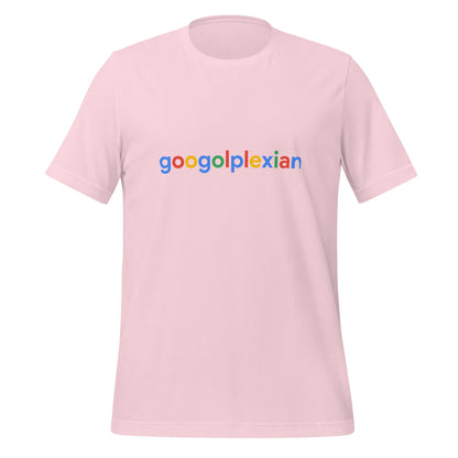 Product mockup photo of the googolplexian T Shirt (unisex) Soft Pink / M.