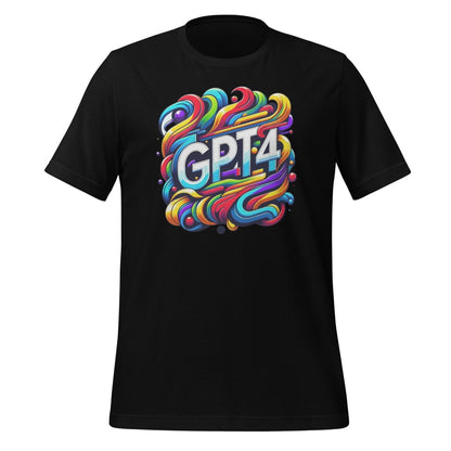 Product mockup photo of the GPT 4 DALL E Design T Shirt (unisex) Black / M.