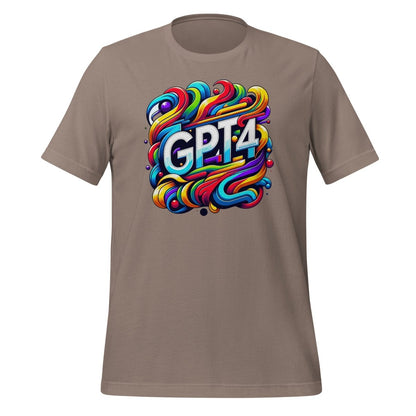 Product mockup photo of the GPT 4 DALL E Design T Shirt (unisex) Pebble / M.
