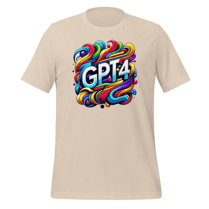 Product mockup photo of the GPT 4 DALL E Design T Shirt (unisex) Soft Cream / M.