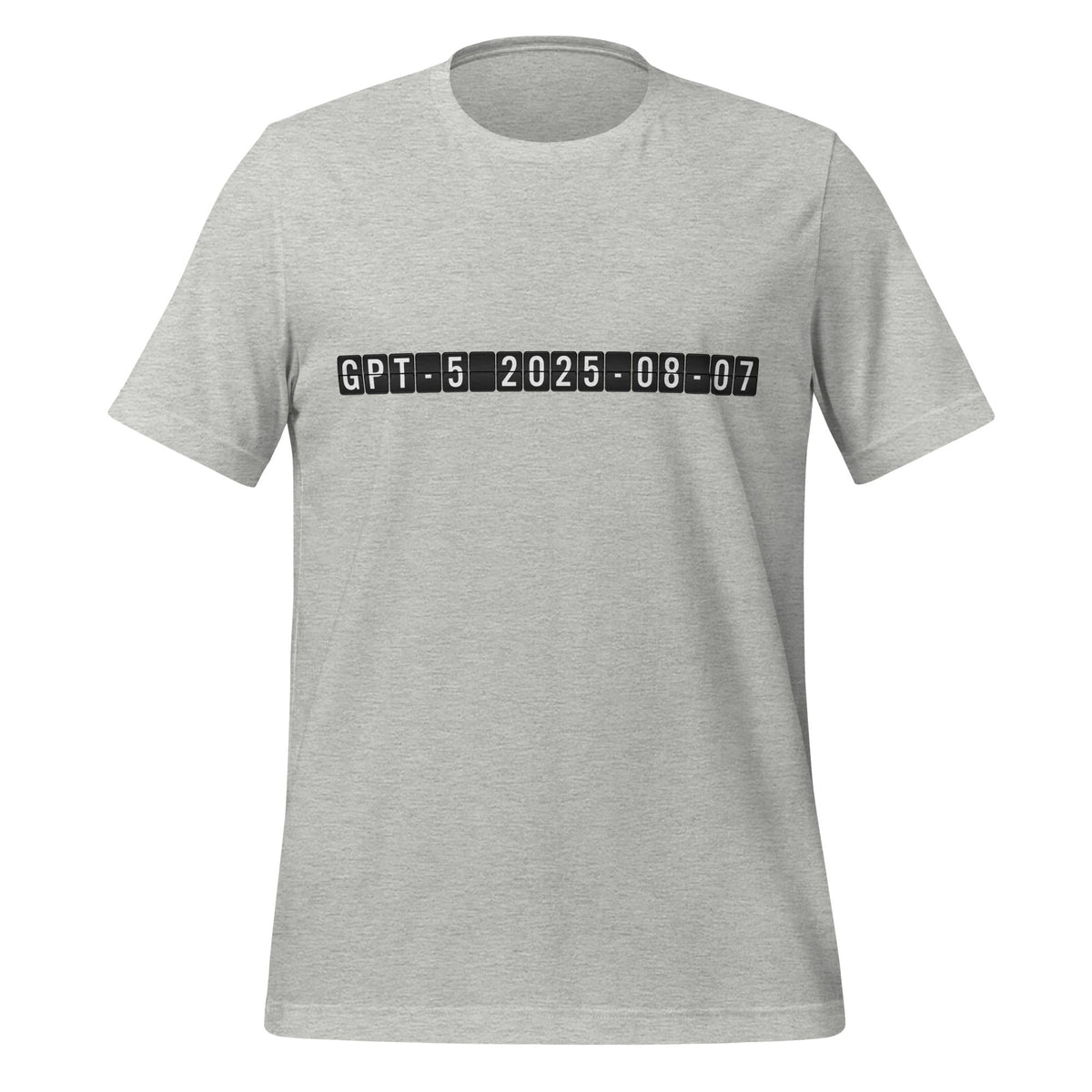 Product mockup photo of the GPT 5 Arrival T Shirt (unisex) Athletic Heather / M.