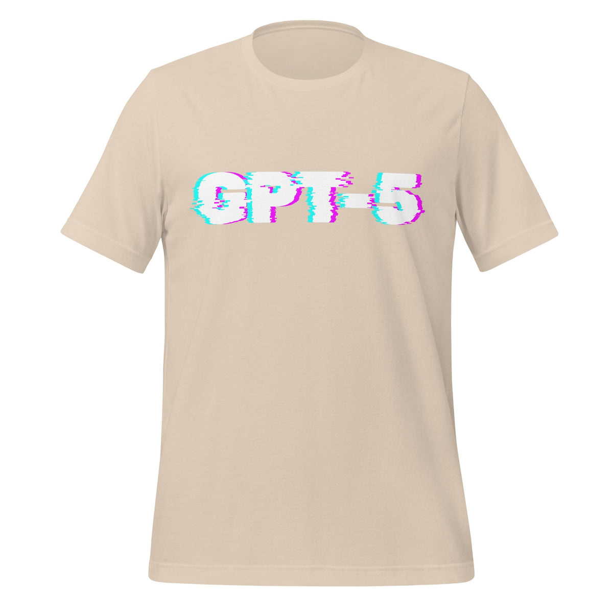 Product mockup photo of the GPT 5 Glitch T Shirt (unisex) Soft Cream / M.