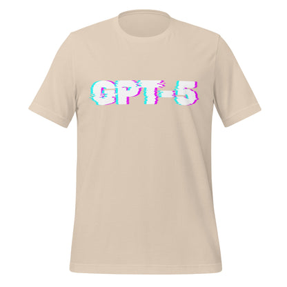 Product mockup photo of the GPT 5 Glitch T Shirt (unisex) Soft Cream / M.