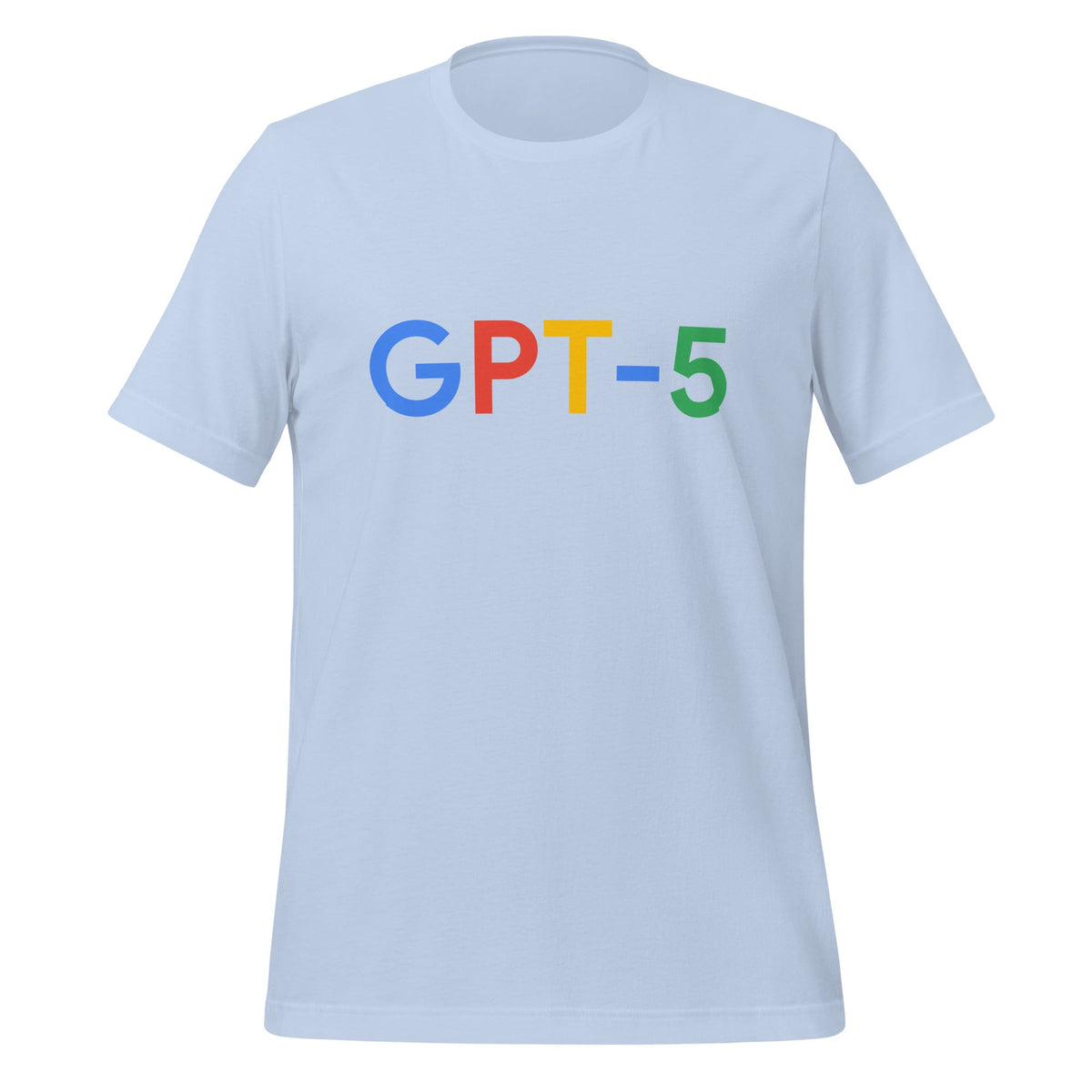 Product mockup photo of the GPT 5 Search Logo T Shirt (unisex) Baby Blue / M.