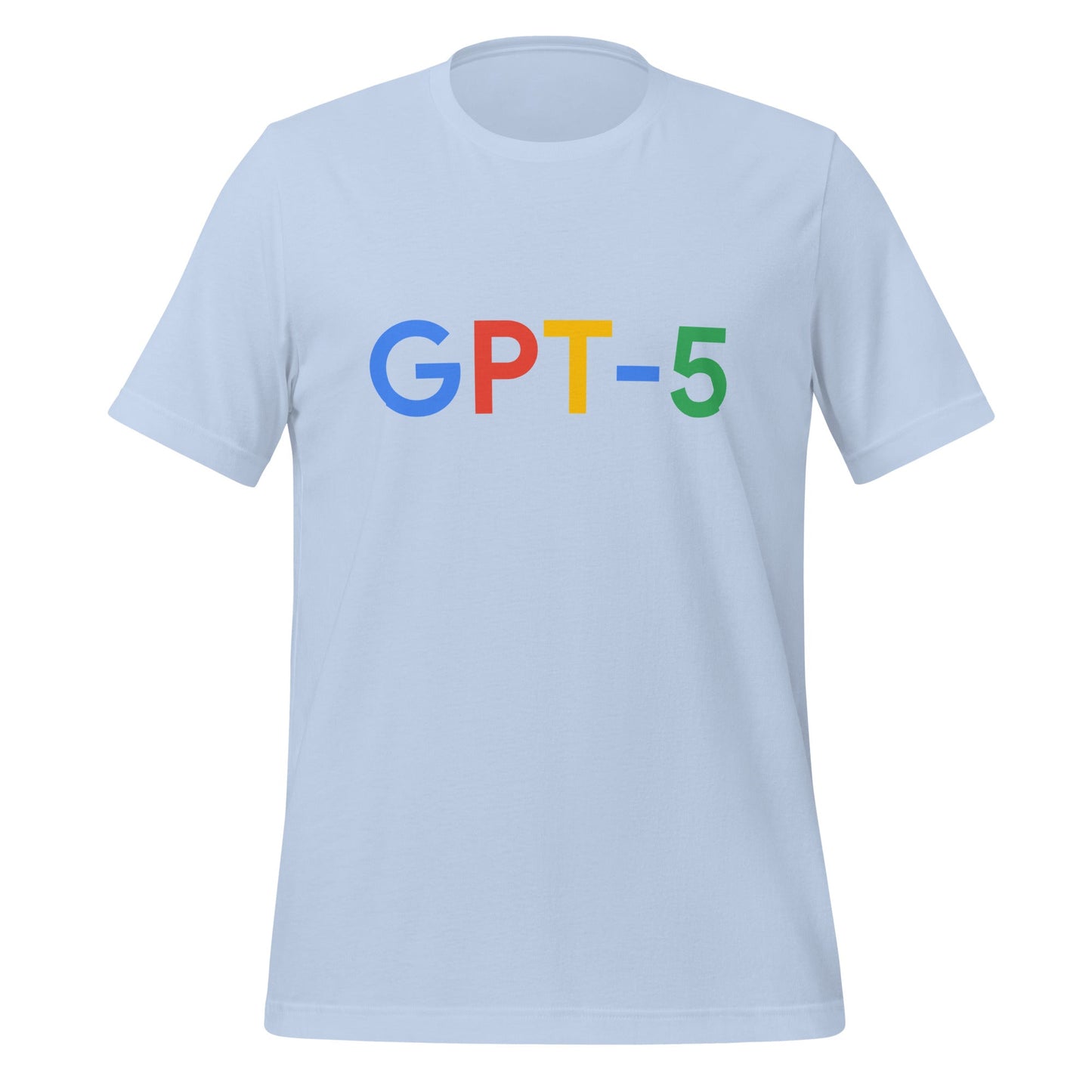 Product mockup photo of the GPT 5 Search Logo T Shirt (unisex) Baby Blue / M.