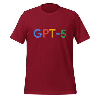 Product mockup photo of the GPT 5 Search Logo T Shirt (unisex) Cardinal / M.