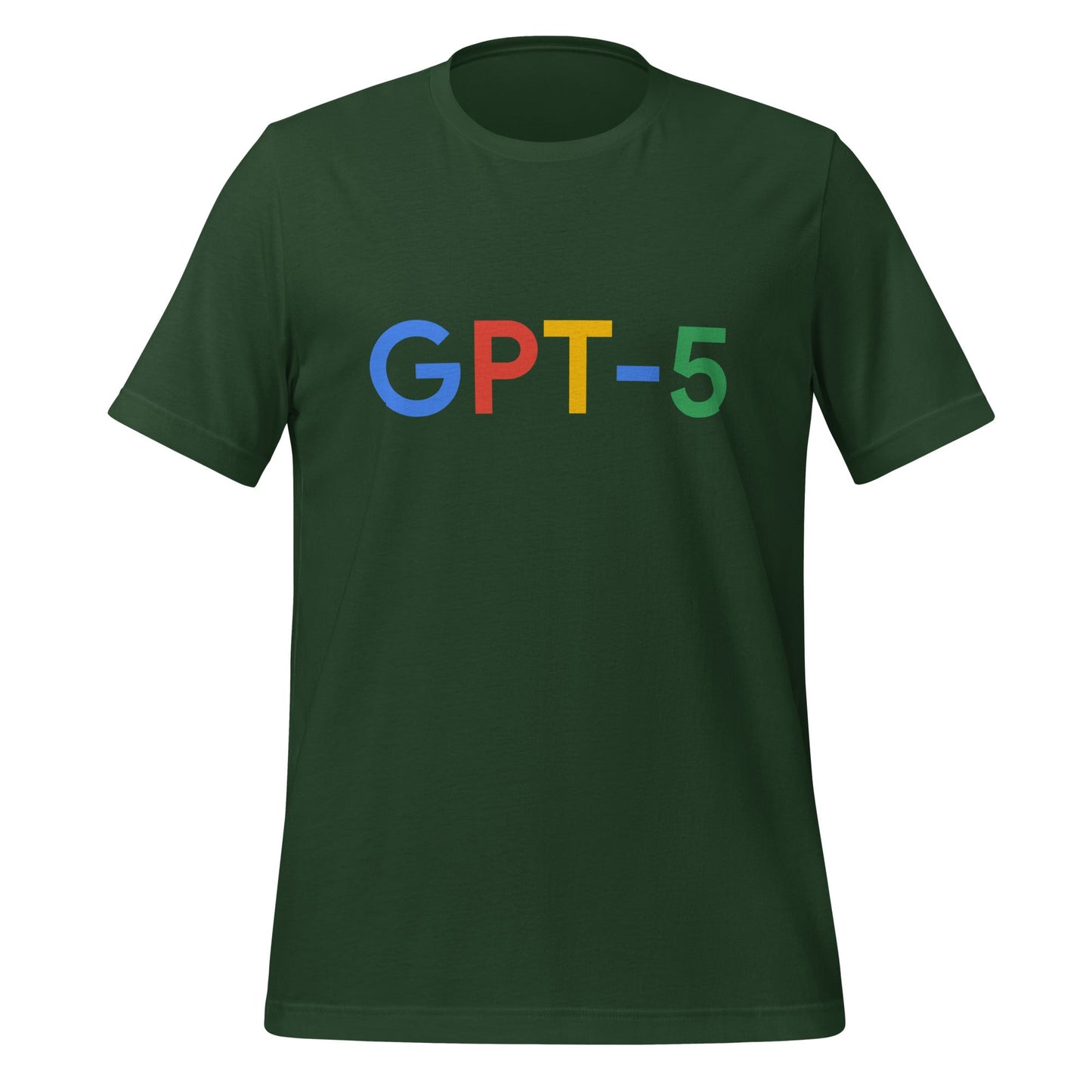 Product mockup photo of the GPT 5 Search Logo T Shirt (unisex) Forest / M.