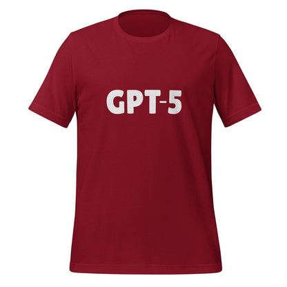 Product mockup photo of the GPT 5 T Shirt 2 (unisex) Cardinal / M.