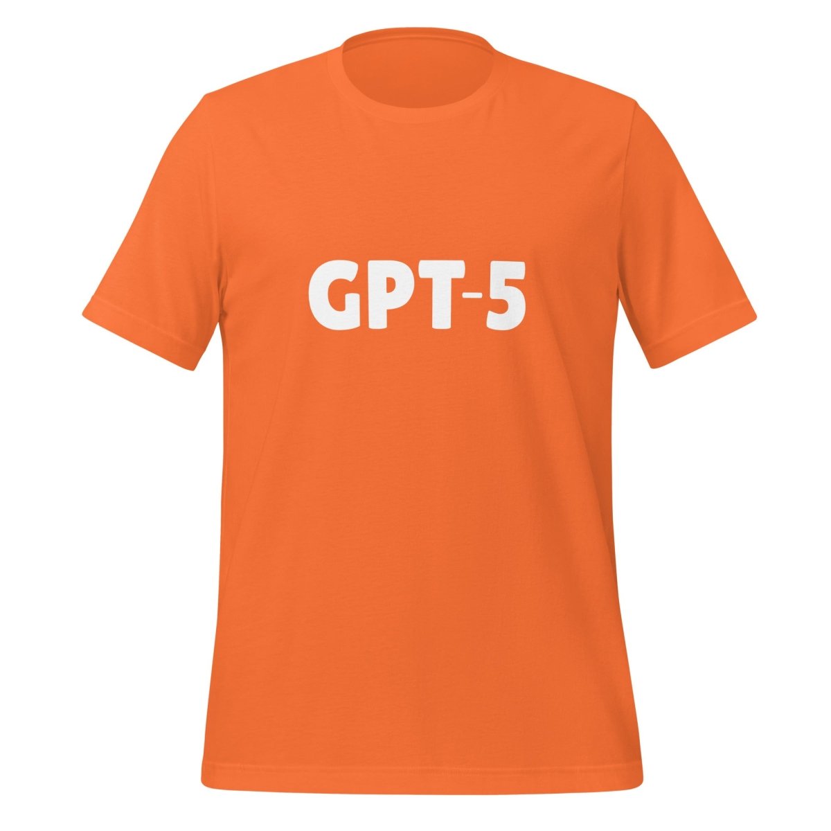 Product mockup photo of the GPT 5 T Shirt 2 (unisex) Orange / M.