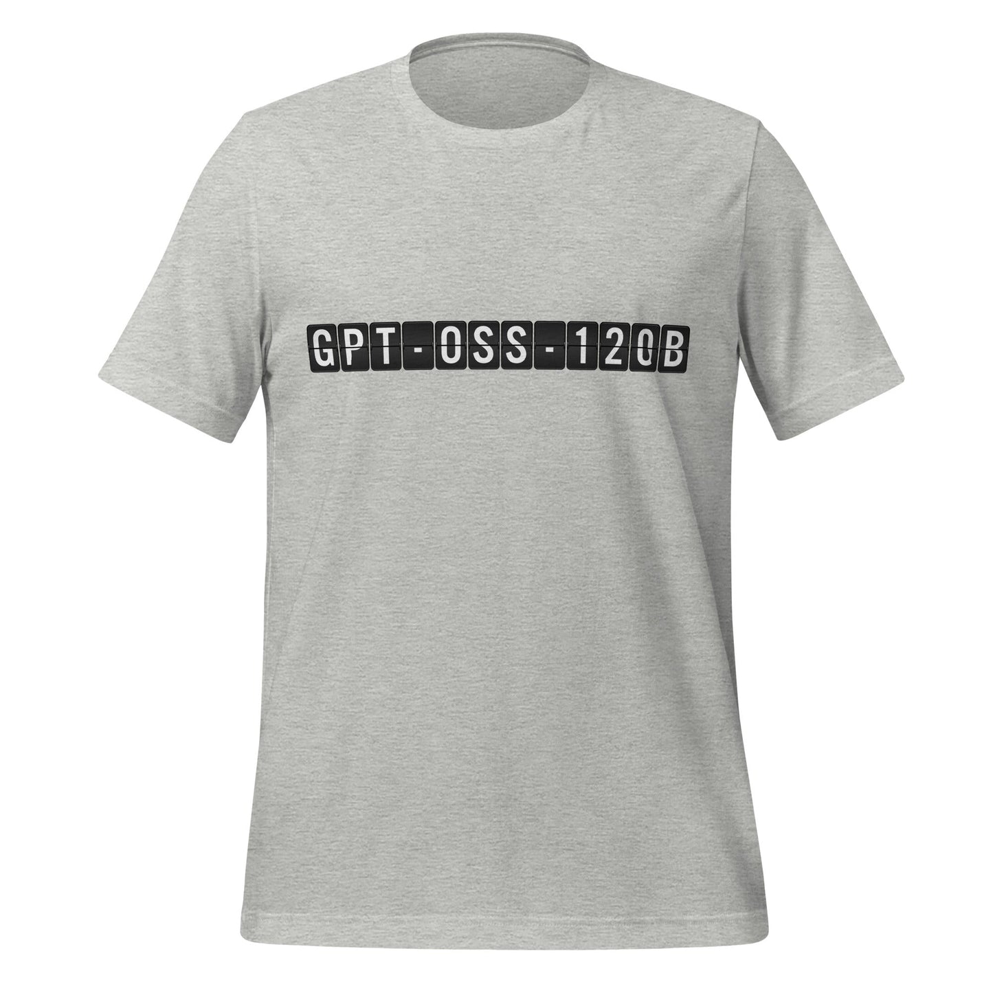 Product mockup photo of the gpt oss 120b Arrival T Shirt (unisex) Athletic Heather / M.