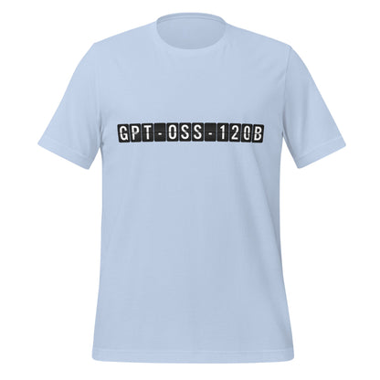 Product mockup photo of the gpt oss 120b Arrival T Shirt (unisex) Baby Blue / M.