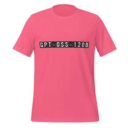 Product mockup photo of the gpt oss 120b Arrival T Shirt (unisex) Charity Pink / M.