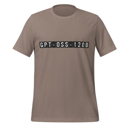 Product mockup photo of the gpt oss 120b Arrival T Shirt (unisex) Pebble / M.