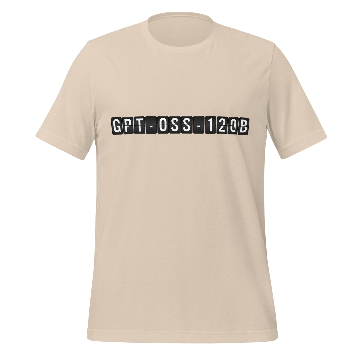 Product mockup photo of the gpt oss 120b Arrival T Shirt (unisex) Soft Cream / M.